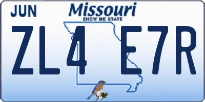 MO license plate ZL4E7R