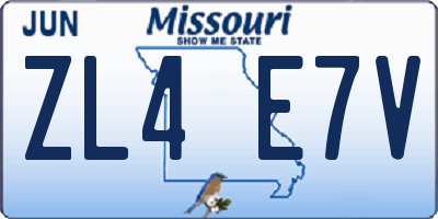 MO license plate ZL4E7V
