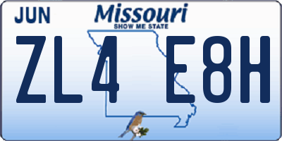 MO license plate ZL4E8H