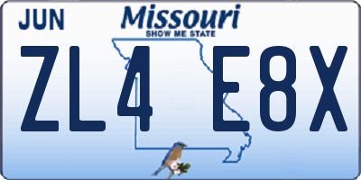 MO license plate ZL4E8X
