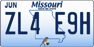 MO license plate ZL4E9H