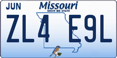MO license plate ZL4E9L