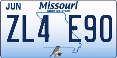 MO license plate ZL4E9O