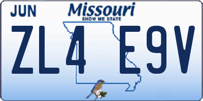 MO license plate ZL4E9V