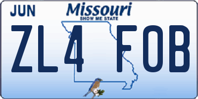 MO license plate ZL4F0B