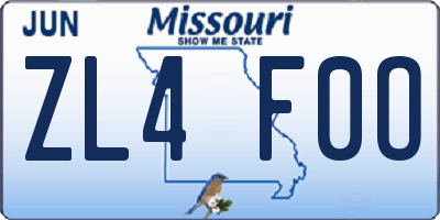 MO license plate ZL4F0O