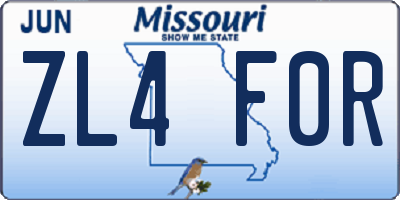 MO license plate ZL4F0R