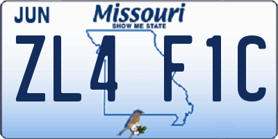 MO license plate ZL4F1C