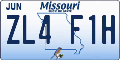 MO license plate ZL4F1H