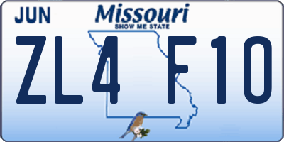 MO license plate ZL4F1O