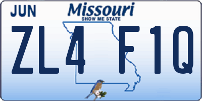MO license plate ZL4F1Q