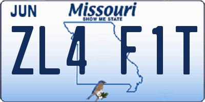 MO license plate ZL4F1T