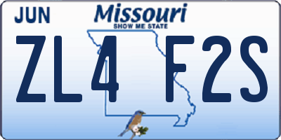 MO license plate ZL4F2S