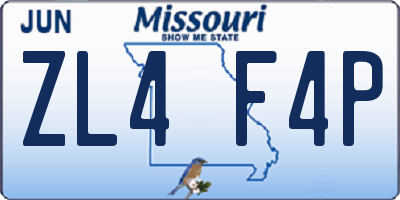 MO license plate ZL4F4P