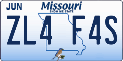 MO license plate ZL4F4S