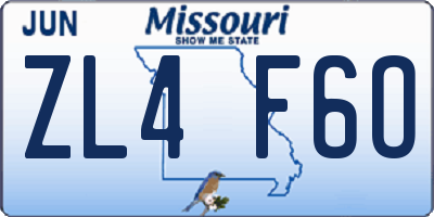 MO license plate ZL4F6O