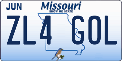 MO license plate ZL4G0L
