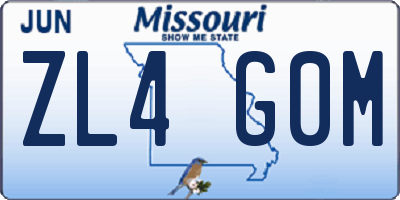 MO license plate ZL4G0M
