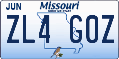 MO license plate ZL4G0Z