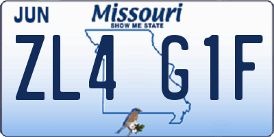 MO license plate ZL4G1F