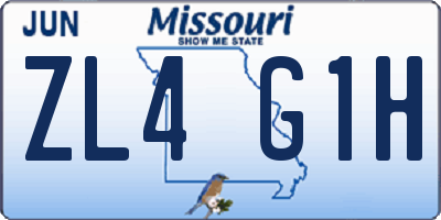 MO license plate ZL4G1H