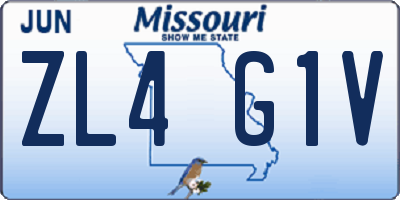 MO license plate ZL4G1V