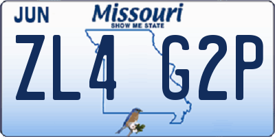 MO license plate ZL4G2P