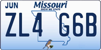 MO license plate ZL4G6B