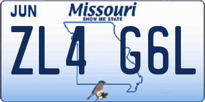 MO license plate ZL4G6L