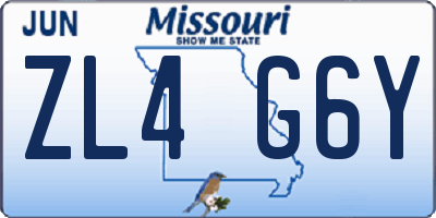 MO license plate ZL4G6Y