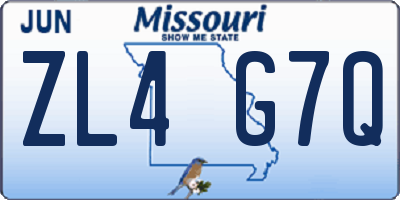 MO license plate ZL4G7Q