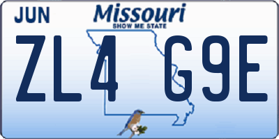 MO license plate ZL4G9E