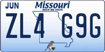 MO license plate ZL4G9G