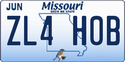 MO license plate ZL4H0B