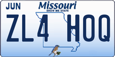 MO license plate ZL4H0Q