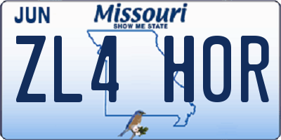 MO license plate ZL4H0R