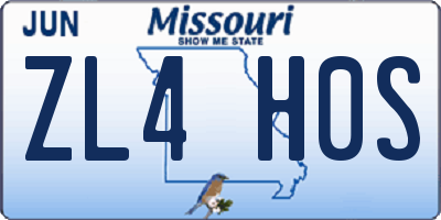 MO license plate ZL4H0S