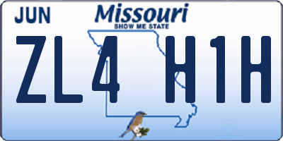 MO license plate ZL4H1H