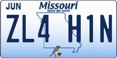 MO license plate ZL4H1N
