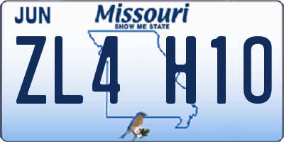 MO license plate ZL4H1O