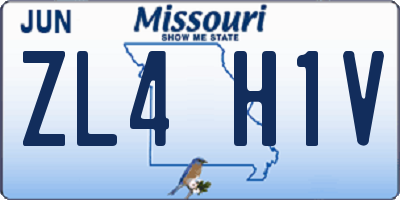 MO license plate ZL4H1V