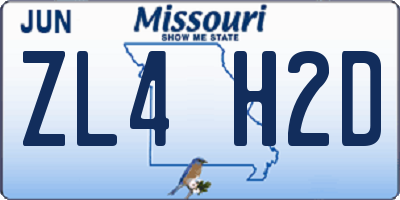 MO license plate ZL4H2D