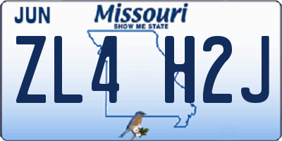 MO license plate ZL4H2J