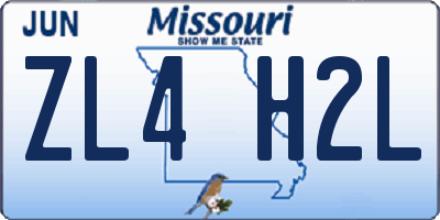 MO license plate ZL4H2L