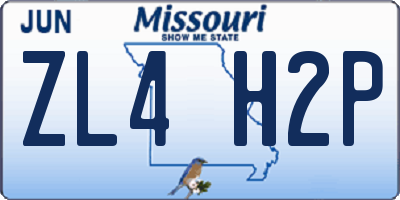 MO license plate ZL4H2P