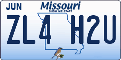 MO license plate ZL4H2U