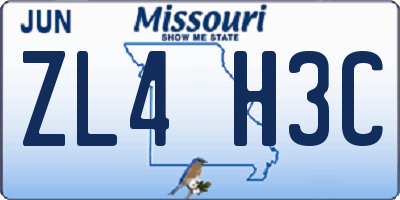 MO license plate ZL4H3C