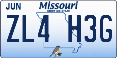 MO license plate ZL4H3G