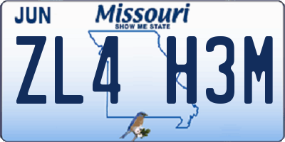 MO license plate ZL4H3M