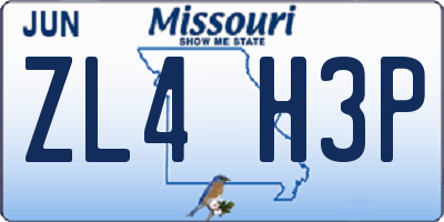 MO license plate ZL4H3P